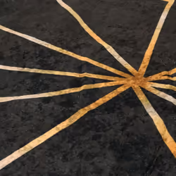 vidaXL Rug Washable Patchwork Anti Slip Home Floor Carpet Floor Area Rug Mat - black and gold, 80 x 300 cm - Additional view 6