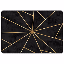 vidaXL Rug Washable Patchwork Anti Slip Home Floor Carpet Floor Area Rug Mat - black and gold, 120 x 180 cm