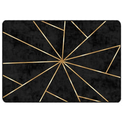 vidaXL Rug Washable Patchwork Anti Slip Home Floor Carpet Floor Area Rug Mat - black and gold, 120 x 180 cm