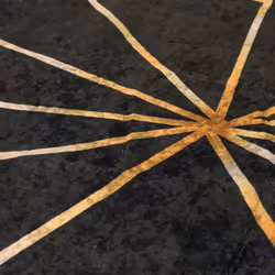 vidaXL Rug Washable Patchwork Anti Slip Home Floor Carpet Floor Area Rug Mat - black and gold, 120 x 180 cm - Additional view 6