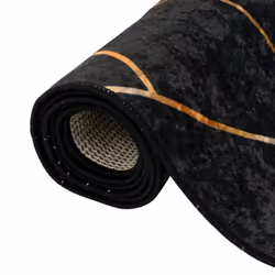 vidaXL Rug Washable Patchwork Anti Slip Home Floor Carpet Floor Area Rug Mat - black and gold, 160 x 230 cm - Additional view 4