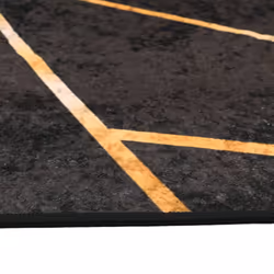 vidaXL Rug Washable Patchwork Anti Slip Home Floor Carpet Floor Area Rug Mat - black and gold, 160 x 230 cm - Additional view 5