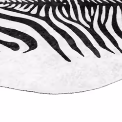 vidaXL Rug Washable Anti Slip Floor Mat Area Carpet Runner Rug Cow Pattern - black and white - Additional view 5