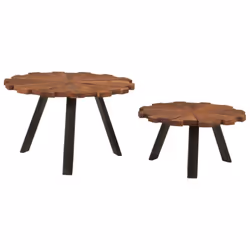 vidaXL Coffee Tables Side Table Sofa Table 2 pcs Solid Wood Reclaimed and Iron