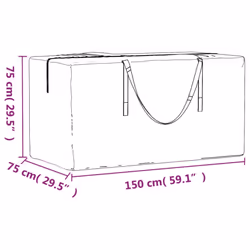 vidaXL Christmas Tree Storage Bags Xmas Tree Storage Bag Black Polyethylene - 150 x 75 x 75 cm/ 1 pcs - Additional view 7