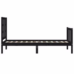 vidaXL Bed Frame Platform Bed with Headboard Black Small Double Solid Wood - black, 75 x 190 cm - Additional view 6