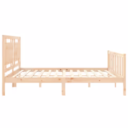 vidaXL Bed Frame Platform Bed with Headboard White Small Single Solid Wood - natural, 180 x 200 cm - Additional view 6