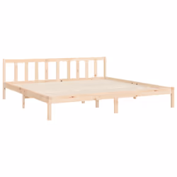 vidaXL Bed Frame Platform Bed with Headboard White Small Single Solid Wood - natural, 180 x 200 cm - Additional view 8