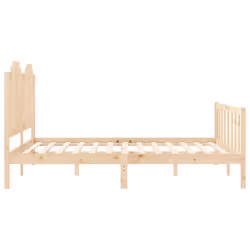 vidaXL Bed Frame Bed Base Platform Bed with Headboard Small Single Solid Wood - natural, 160 x 200 cm - Additional view 6