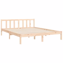 vidaXL Bed Frame Bed Base Platform Bed with Headboard Small Single Solid Wood - natural, 160 x 200 cm - Additional view 8