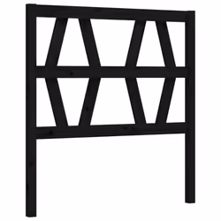 vidaXL Bed Frame Platform Bed with Headboard Black Small Single Solid Wood - black, 75 x 190 cm - Additional view 7