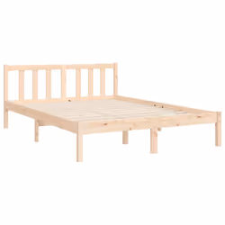 vidaXL Bed Frame Platform Bed with Headboard Black Small Single Solid Wood - brown, 140 x 190 cm - Additional view 8