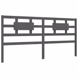 vidaXL Bed Frame Bed Base Platform Bed with Headboard Black Single Solid Wood - grey, 200 x 200 cm - Additional view 7