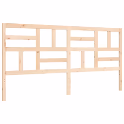 vidaXL Bed Frame Bed Base Wooden Bed with Headboard Super King Size Solid Wood - natural, 180 x 200 cm - Additional view 7