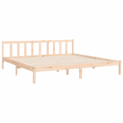 vidaXL Bed Frame Bed Base Wooden Bed with Headboard Super King Size Solid Wood - natural, 180 x 200 cm - Additional view 8