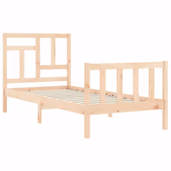 vidaXL Bed Frame Bed Base Wooden Bed with Headboard Super King Size Solid Wood - brown, 90 x 200 cm - Additional view 4
