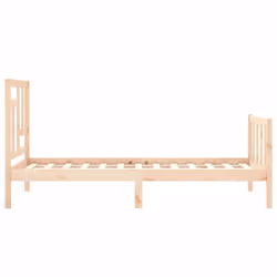 vidaXL Bed Frame Bed Base Wooden Bed with Headboard Super King Size Solid Wood - brown, 90 x 200 cm - Additional view 6