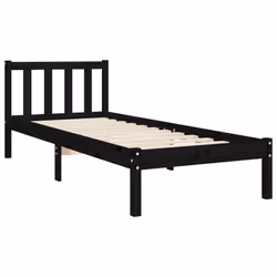 vidaXL Bed Frame Platform Bed with Headboard White Small Double Solid Wood - black, 75 x 190 cm - Additional view 8