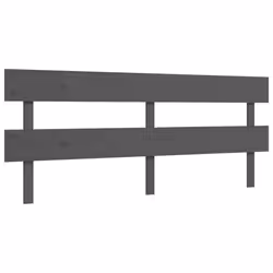 vidaXL Bed Frame Bedroom Platform Bed Mattress Foundation Bedstead Solid Wood - grey, 200 x 200 cm/with headboard - Additional view 7