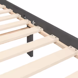 vidaXL Bed Frame Bedroom Platform Bed Mattress Foundation Bedstead Solid Wood - grey, 200 x 200 cm/with headboard - Additional view 9