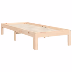 vidaXL Bed Frame Bedroom Platform Bed Wooden Bedstead Bed Base Solid Wood - brown, 90 x 200 cm/with headboard - Additional view 8