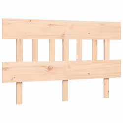 vidaXL Bed Frame Bedroom Platform Bed Wooden Bedstead Bed Base Solid Wood - brown, 140 x 200 cm/with headboard - Additional view 7