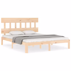 vidaXL Bed Frame Bedroom Platform Bed Wooden Bedstead Bed Base Solid Wood - brown, 160 x 200 cm