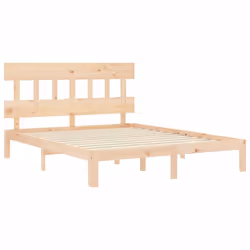 vidaXL Bed Frame Bedroom Platform Bed Wooden Bedstead Bed Base Solid Wood - brown, 160 x 200 cm - Additional view 4