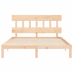 vidaXL Bed Frame Bedroom Platform Bed Wooden Bedstead Bed Base Solid Wood - brown, 160 x 200 cm - Additional view 5