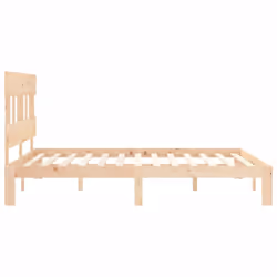 vidaXL Bed Frame Bedroom Platform Bed Wooden Bedstead Bed Base Solid Wood - brown, 160 x 200 cm - Additional view 6