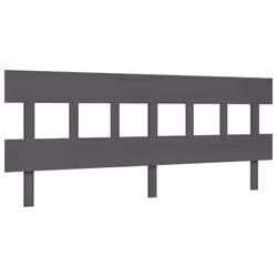vidaXL Bed Frame Bedroom Platform Bed Wooden Bedstead Bed Base Solid Wood - grey, 200 x 200 cm/with headboard - Additional view 7