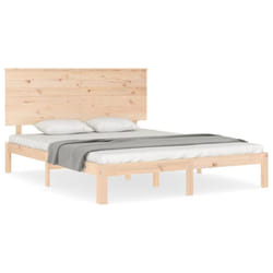vidaXL Bed Frame Bed Base with Headboard Platform Bed 160x200 cm Solid Wood