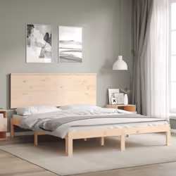 vidaXL Bed Frame Bed Base with Headboard Platform Bed 160x200 cm Solid Wood