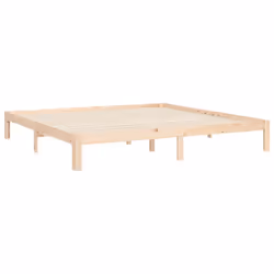 vidaXL Bed Frame Bed Base Platform Bed with Headboard White Single Solid Wood - brown, 200 x 200 cm - Additional view 8