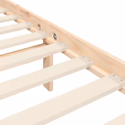 vidaXL Bed Frame Bed Base Platform Bed with Headboard White Single Solid Wood - brown, 200 x 200 cm - Additional view 9