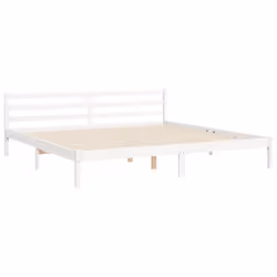 vidaXL Bed Frame Bed Base Platform Bed with Headboard Black Single Solid Wood - white, 200 x 200 cm - Additional view 7