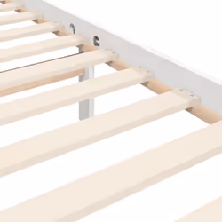 vidaXL Bed Frame Bed Base Platform Bed with Headboard Black Single Solid Wood - white, 200 x 200 cm - Additional view 8