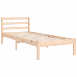 vidaXL Bed Frame Bed Base Platform Bed with Headboard Small Single Solid Wood - brown, 90 x 200 cm - Additional view 7