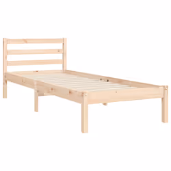 vidaXL Bed Frame Bed Base Platform Bed with Headboard Black Single Solid Wood - brown, 75 x 190 cm - Additional view 7