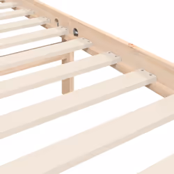 vidaXL Bed Frame Platform Bed with Headboard White Small Double Solid Wood - brown, 140 x 200 cm - Additional view 9