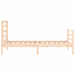 vidaXL Bed Frame Bed Base Platform Bed with Headboard Small Single Solid Wood - brown, 90 x 200 cm - Additional view 6