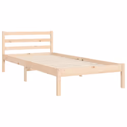 vidaXL Bed Frame Bed Base Platform Bed with Headboard Small Single Solid Wood - brown, 90 x 200 cm - Additional view 7
