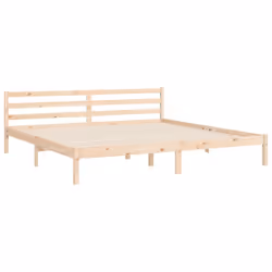 vidaXL Bed Frame Bed Base Platform Bed with Headboard Small Single Solid Wood - brown, 200 x 200 cm - Additional view 7