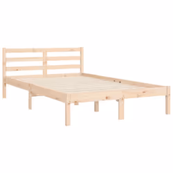 vidaXL Bed Frame Bed Base with Headboard Honey Brown Small Double Solid Wood - brown, 120 x 200 cm - Additional view 7