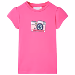 Kids' T-shirt Short Sleeves Tee Children T Shirt Toddler Top Dark Pink 140 - pink, 116