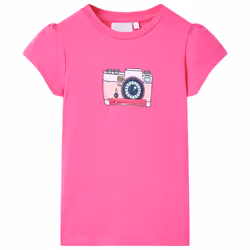 Kids' T-shirt Short Sleeves Tee Children T Shirt Toddler Top Dark Pink 140 - pink, 128