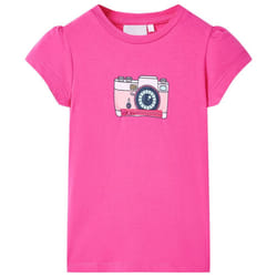 Kids' T-shirt Short Sleeves Tee Children T Shirt Toddler Top Dark Pink 140 - pink, 128