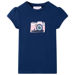 Kids' T-shirt Short Sleeves Tee Children T Shirt Toddler Top Dark Pink 140 - navy, 128