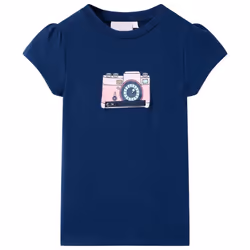 Kids' T-shirt Short Sleeves Tee Children T Shirt Toddler Top Dark Pink 140 - navy, 140