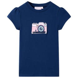 Kids' T-shirt Short Sleeves Tee Children T Shirt Toddler Top Dark Pink 140 - navy, 140